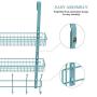 Neala Over The Door Hook 5 Double-Row Hooks & 2 Baskets Metal Shelf Hanger Door Hook 2 Tier Storage Rack for Coats, Towels, Bags (Aqua Blue)
