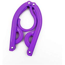 Higere 5Pcs Magic Outdoor Camping Portable Folding Plastic Clothing Coat Hanger(Purple)