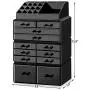 hblife Makeup Organizer Acrylic Cosmetic Storage Drawers and Jewelry Display Boxes with 12 Drawers, 9.5" x 5.4" x 15.8", Black hblife Makeup Organizer Acrylic Cosmetic Storage Drawers and Jewelry Display Boxes with 12 Drawers, 9.5" x 5.4" x 15.8", Black