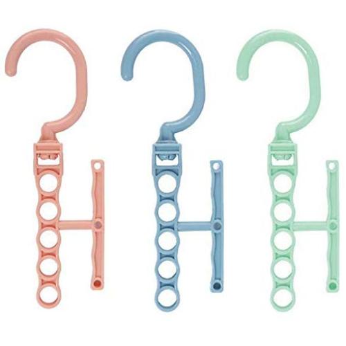 10pcs Random Color 5 Circle Plastic Hanger Cabide Clothes Hanger Hook Hanger Organizer Fixed Holder Storage Racks Buckle Hanger Anti-Slip Home