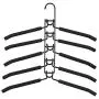 2PC Random Color 5 in 1 Multi-Layer Clothes Hangers Space-Saving Multiple Non-Slip Hanger for Wardrobe Decoration