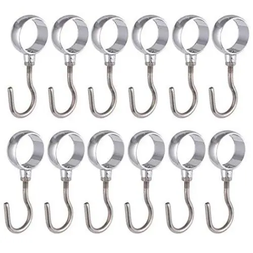 Rannb Wardrobe Closet Hook Stainless Steel Hanging Tube Rod Hook Fit for 25mm Rod -Pack of 12 Rannb Wardrobe Closet Hook Stainless Steel Hanging Tube Rod Hook Fit for 25mm Rod -Pack of 12