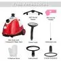 COSTWAY Garment Clothes Steamer, Professional Heavy Duty Powerful 1.7L(58 fl oz) Water Tank Producing 60min of Continuous Steam with Fabric Brush, Garment Hanger and Glove (Red) COSTWAY Garment Clothes Steamer, Professional Heavy Duty Powerful 1.7L(58 fl oz) Water Tank Producing 60min of Continuous Steam with Fabric Brush, Garment Hanger and Glove (Red)
