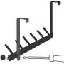SKOLOO Over The Door Hook Rack, Stainless Steel Over Door Hook - 6 Coats Hooks, Back of Door Hook Over Door Hangers for Hanging Clothes, Coat, Towel, Robes, Purse, Silver