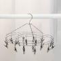 Blusea Clothes Drying Rack - Round Clothing Racks - Laundry Portable Clothesline Includes 20 Metal Clothespins Hanger Clips Set - Baby Clothes Storage Closet - Herb Hanging Air Dryer