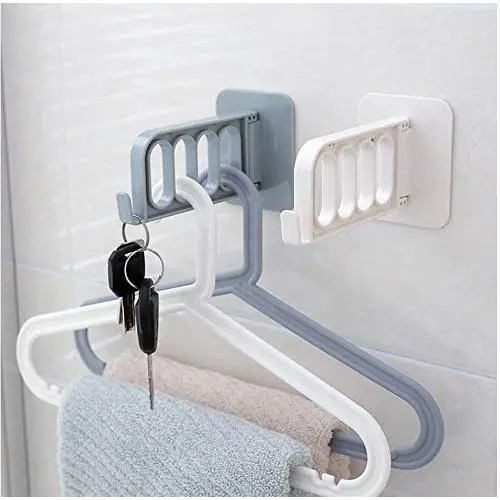 10PC Random Color Wall Hanging Four-Hole Hanger Storage Hook Shaking Multifunctional Magic Folding Space-Saving Household Clothes Hanger Key Hook
