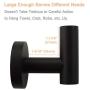 Utility Coat Hook, Aomasi Stainless Steel Utility Robe Towel Holder, Single Round Prong Clothes Hanger, Modern Kitchen Shower Storage Organizer, Wall Mounted, Matte Black