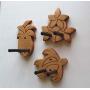 Ukulele Wall Mount Hangers, Hand Carved Pineapple, Plumeria, Honu, 3 Pack