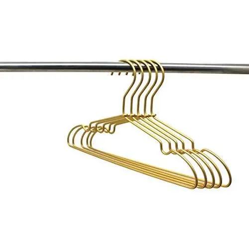 KOOBAY 30Pack 12.6 inch Gold Metal Hangers Non Slip Suit Coated Wire Aluminum Children Storage Baby Hangers
