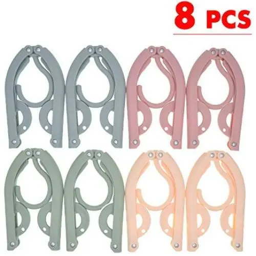 Travel Hangers,8 PCS Folding Hanger Travel Accessories,Travel Hangers Foldable,Portable Foldable Clothes Drying Rack for Travel Outdoor