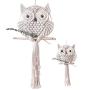 Sundlight Owl Macrame Wall Hanging Art Decor Handmade Woven Tapestry Boho Ornament Wall Hanger - Office Living Room Bedroom Nursery Craft Decorations fit Home