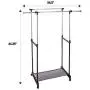 Type A Portable Clothes Rack | Freestanding Heavy-Duty Garment Rack with Double Garment Rack & No Tool Assembly | Perfect for Your Bedroom, Office or Home | 2-Sided Hanging Rods | Black
