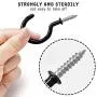 Cup Hook Ceiling Hooks, 2.9 Inches, FineGood Vinyl Coated Screw-in Hanger for Indoor and Outdoor Use - 12 Pack Black and 8 Pack Mix