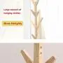 TiTCool Wooden Coat Rack, Entryway Standing Hall Tree Hat Jacket Coat Hanger Holder for Hat, Clothes, Purse, Scarves, Handbags, Umbrella