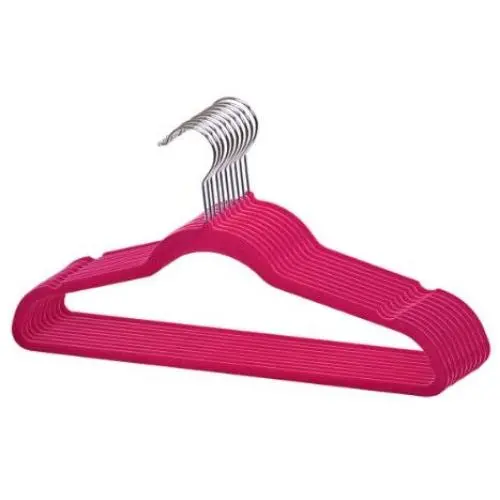 Home Basics Velvet Hangers Non-Slip Hanger-10 Pack-Clothes Hangers, Space Saving Ultra Slim Velvet Hanger with Rotating Steel Hook (10, Fuchsia) Home Basics Velvet Hangers Non-Slip Hanger-10 Pack-Clothes Hangers, Space Saving Ultra Slim Velvet Hanger with Rotating Steel Hook (10, Fuchsia)
