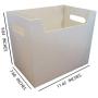 Portable File Folder Organizer, Magazine & Book Storage Boxes with Side Handles, Ivory White