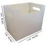 Portable File Folder Organizer, Magazine & Book Storage Boxes with Side Handles, Ivory White Portable File Folder Organizer, Magazine & Book Storage Boxes with Side Handles, Ivory White