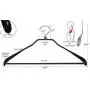 Mawa by Reston Lloyd BodyForm Series Non-Slip Space-Saving Clothes Hanger with Bar for  Pants, 16-1/2", Style 42/LS, Set of 5, Black