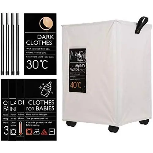 Best Design Dirty Clothes Laundy Storage Basket Collapsible Cloth Laundry Bin Mesh, Lined Storage Baskets - Folding Clothes Rack Hanger, Rolling Rack Bag, Commercial Grade Rolling Rack
