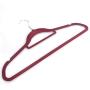 Plastic Flocking Clothes Hangers - Suit Hangers (10-Pack,17.71 x 0.2 x 9.65 in) Swivel Hook with Rail Strong and Durable Clothes Hangers Hold Up-to 10 Lbs, for Coats, Jackets, Pants, Wine Red