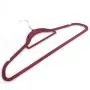 Defense Enterprise Management Velvet Hangers - Suit Hangers Plastic Flocking Clothes Hangers with Rail - Non-Slip & Space Saving Design Excellent for Men and Women Clothes (10, Wine Red)