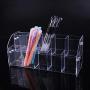 Clear Acrylic Pen Holder Stationery Store Storage Brush Case Clear Display Stand Desktop Writing Pot Writing Pencil Organiser