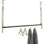 MyGift 48 Inch Industrial Black Metal Pipe and Adjustable Rope Hanging Garment Rack Retail Clothing Display MyGift 48 Inch Industrial Black Metal Pipe and Adjustable Rope Hanging Garment Rack Retail Clothing Display