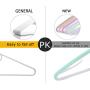 TQVAI 10 Pack Plastic Clothes Hangers Non Slip Heavy Duty Space Saving Notched Hangers - 5 Colors - Mint, Pink, Purple, Orange, Gray