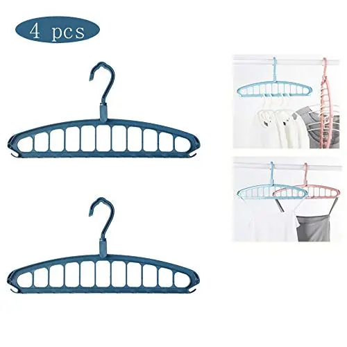 HJYPYJ Magic Hanger,Pp Non-Slip Folding Hanger,Removable Hooks,Suitable for Storage,Hanging Clothes,40X20cm Durable/Green / 4 pcs