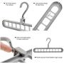 10pcs Random Color Creative 3D Space Saving Hanger Magic Clothes Hanger 9Hole Towel Hook Closet Organizer Storage Rack
