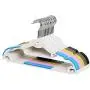 Iddefee Clothes Hanger Pack of 20 Plastic Hangers Durable Clothes Hangers with Non-Slip Pads Space Saving Easy Slide Organizer for Bedroom Closet Pants Hangers (Color : Random, Size : 4121.5cm)