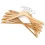AHHC Solid Cotton Wooden non slip Suit Hanger Organizer for Clothes Pants Bar with Metal Hook (10 Packs)