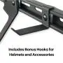 Koova Wall Mount Bike Storage Rack Garage Hanger for 3 Bicycles + Helmets | Fits All Bikes Even Large Cruisers/Big Tire Mountain Bikes | Heavy Duty Powder Coated Steel | Made in USA (3 Bike Rack)