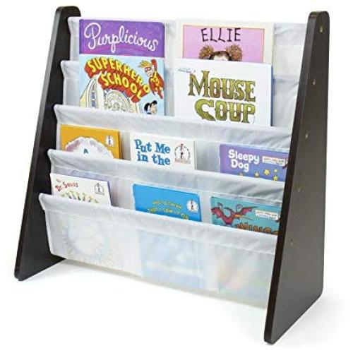 Tot Tutors Kids Book Rack Storage Bookshelf, Espresso/White (Espresso Collection)