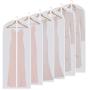 SKYUGLE Clear Garment Bags for Long Dresses 24 x 60 Dress Cover Bag for Dance Costumes Gown Suit Coat Clothes, Prevent Dust, Breathable Washable Garment Cover And Foldable Hanger 6 Pack