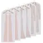 SKYUGLE Clear Garment Bags for Long Dresses 24 x 60 Dress Cover Bag for Dance Costumes Gown Suit Coat Clothes, Prevent Dust, Breathable Washable Garment Cover And Foldable Hanger 6 Pack