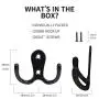 10 Pieces Double Prong Robe Hook Rustic Hooks Retro Cloth Hanger with 20 Pieces Screws, Black Color 10 Pieces Double Prong Robe Hook Rustic Hooks Retro Cloth Hanger with 20 Pieces Screws, Black Color