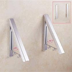 GGYDD Expandable Metal Wall Mount Drying Rack, Heavy Duty Folding Clothes Bar, Garment Rack Hanger Double Rail Closet Space Saver-a 32.5cm