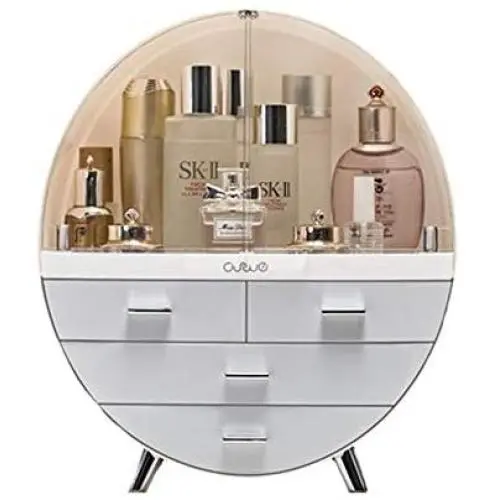 Luciyu Dust-Proof Cosmetic Storage Box,Acrylic Table Shelf,Storage Boxes with Drawers,Suitable for Dressing Table Bathroom-c-2