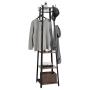 JKRED Industrial Style Coat Rack with 3-Tier Storage Shelves, Multipurpose Hanger for Entryway, Clothes Laundry Coat Stand with 8 Hooks, 70.9 inches
