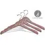 The Great American Hanger Company Pink Sequined Wooden Hanger, Curved 17 Inch Hanger with Hardwood Core and Polished Chrome Swivel Hook