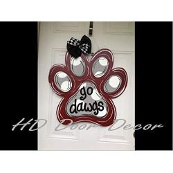 Mississippi state football door hanger bulldogs wreath