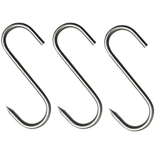 Meat Hooks 20Pcs,Premium Butchers Hook,Stainless Steel Wall S-Shaped Hooks–for Hot and Cold Smoking,Stainless Steel Meat Hook, Chicken Hunting Smoking Ribs(13cm,Pack of 20) (20PACK Meat Hooks) Meat Hooks 20Pcs,Premium Butchers Hook,Stainless Steel Wall S-Shaped Hooks–for Hot and Cold Smoking,Stainless Steel Meat Hook, Chicken Hunting Smoking Ribs(13cm,Pack of 20) (20PACK Meat Hooks)