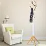 Angels home Simple Clothes Rack Floor Hanger Modern Coat Stand Wood Clothes Tree Nordic Bedroom Living Room Hall Entryway Office Hat Coat Rack