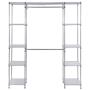 Moon_Daughter Large Steel Closet Clothes Hanger Rod Garment Shoe Rack Shelf Storage Towel Sock Shirts Pants 2 Rods 8 Shelves