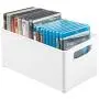 mDesign Plastic Stackable Home Storage Organizer Container Bin Boxes with Handles - for Media Consoles, Closets, Cabinets - Holds DVDs, Blu Ray, Video Games, Gaming Accessories - White mDesign Plastic Stackable Home Storage Organizer Container Bin Boxes with Handles - for Media Consoles, Closets, Cabinets - Holds DVDs, Blu Ray, Video Games, Gaming Accessories - White