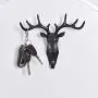 1PCS Creative Deer Head Traceless Wall Hook Decorative Animal Head Wall Mount Hanger Resin Crafts for Key Bag Hat Black Practical and Useful 1PCS Creative Deer Head Traceless Wall Hook Decorative Animal Head Wall Mount Hanger Resin Crafts for Key Bag Hat Black Practical and Useful