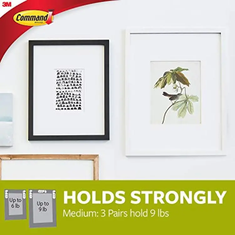 Command 3M 12ct Pack Picture & Frame Hanging Strips Sets Medium Size White Damage-Free