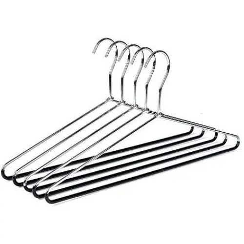 10 Metal Hangers Quality Heavy Duty Metal Coat Hangers with Non-Slip Rubber Coating for Pants (10)