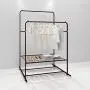 JURMENT Clothes Garment Rack Metal Heavy Duty Double Rail Organizer 2 Hanging Rods Installed Multi-Purpose Portable Entryway Shelving,Bronze